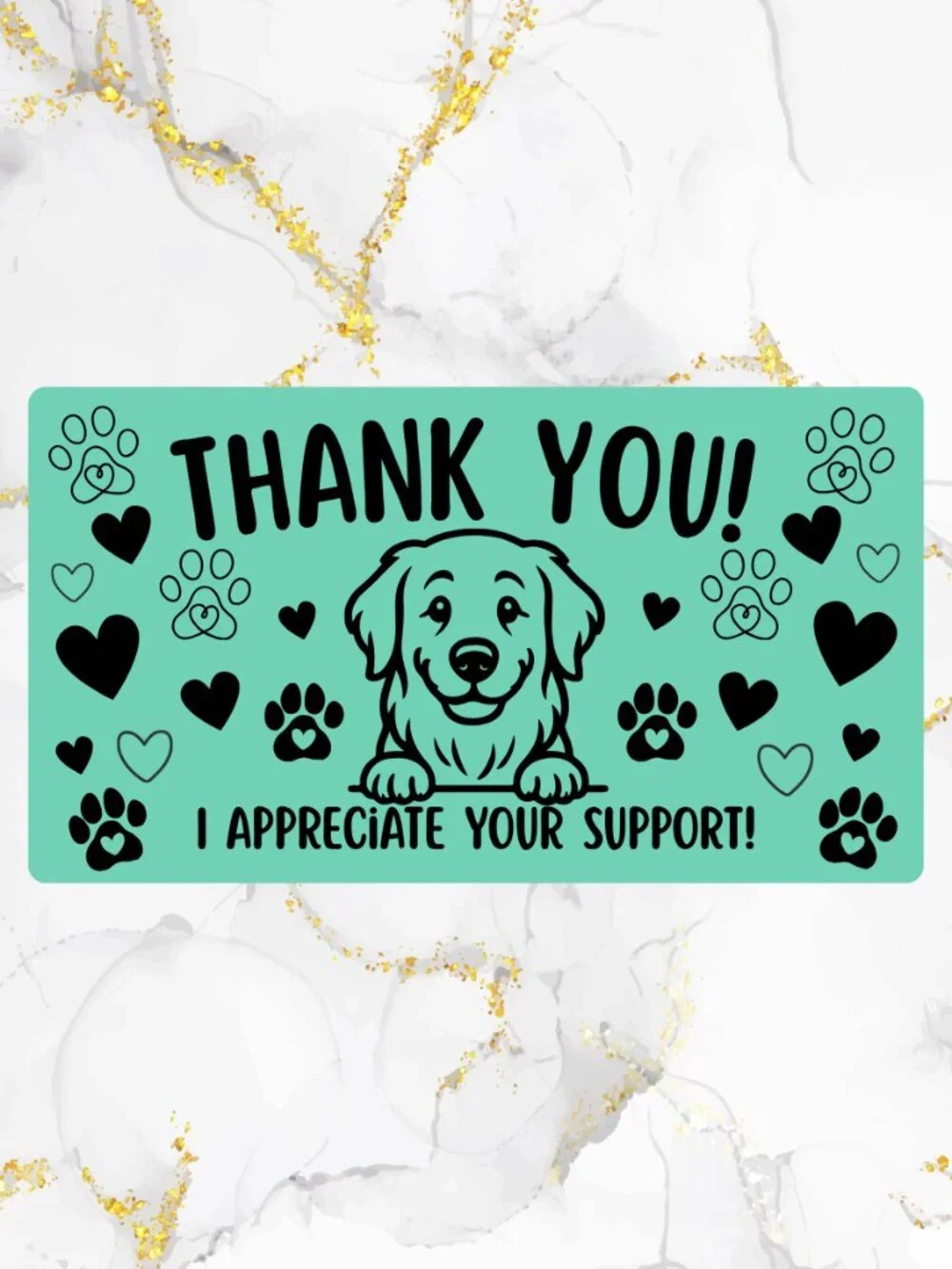 100 Cute Dog Thank You Stickers for Packaging | Small Business Labels